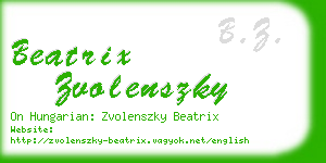 beatrix zvolenszky business card